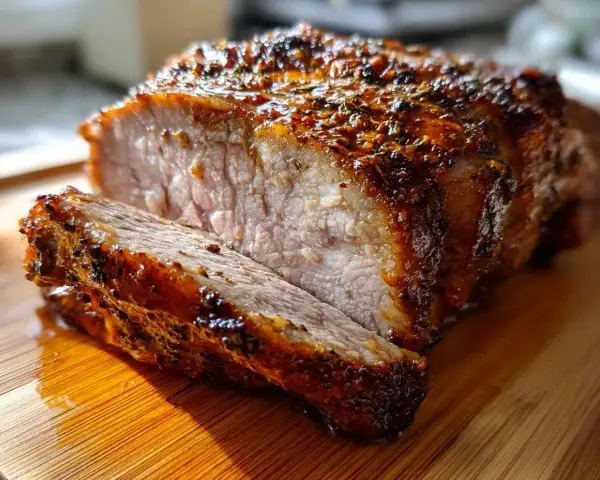 Soczysta karkówka pieczona w piekarniku, z chrupiącą skórką i aromatyczną, klasyczną marynatą. Idealna na obiad!
