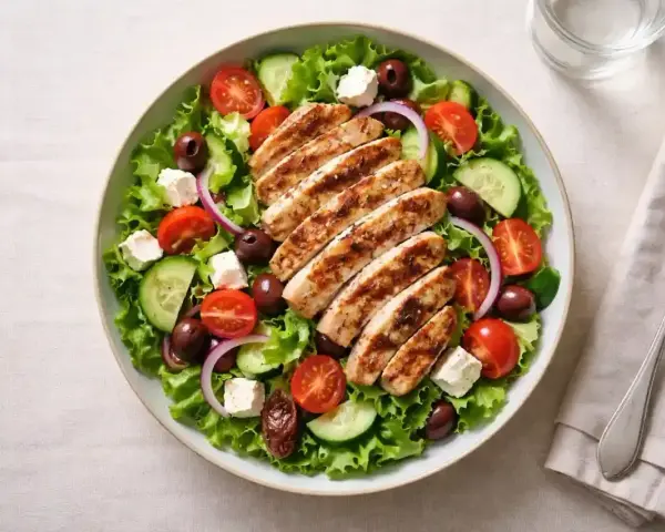 En fräsch sallad med grillad kyckling, inspirerad av Tareq Taylor. Perfekt för en lätt lunch eller middag.