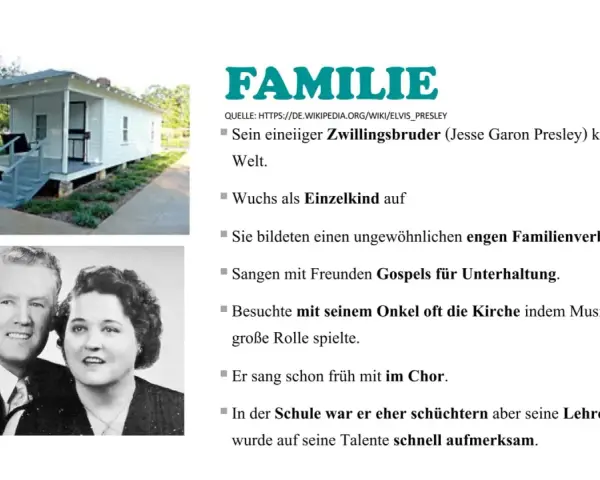 Elvis Presley hatte einen eineiigen Zwillingsbruder, Jesse Garon Presley, der tot zur Welt kam.