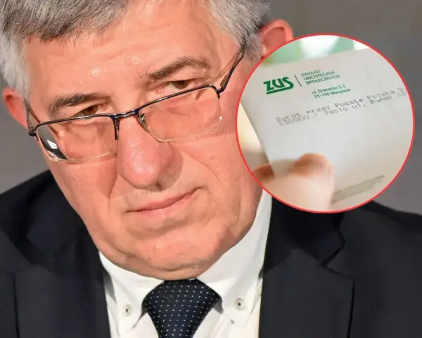 Mężczyzna w okularach trzyma dokument ZUS. Zastanawia się, ile można dorobić do emerytury, by nie stracić świadczeń.