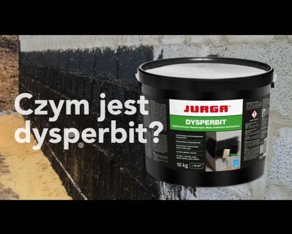 Dysperbit Jurga: wysoka wydajność na m2 przy hydroizolacji fundamentów i dachów. Pojemnik 10 kg na 15 m2.