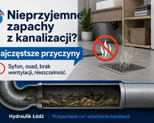 Nieprzyjemne zapachy z kanalizacji? Przyczyną może być brak wentylacji lub zapchane rury. Sprawdź odpowietrzenie szamba i udrożnij kanalizację.