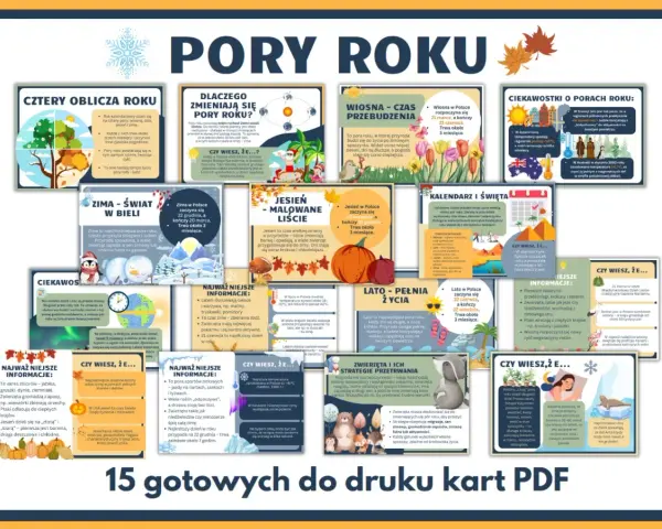Pory roku dla dzieci: wiosna, lato, jesień i zima. Dowiedz się, dlaczego zmieniają się pory roku i jakie są ich cechy.