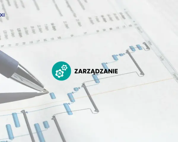 Długopis nad wykresem Gantta, symbolizującym zarządzanie projektem i operat szacunkowy.