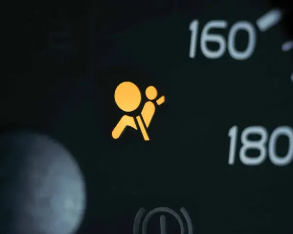 Dashboard warning light indicates a supplemental restraint system problem.