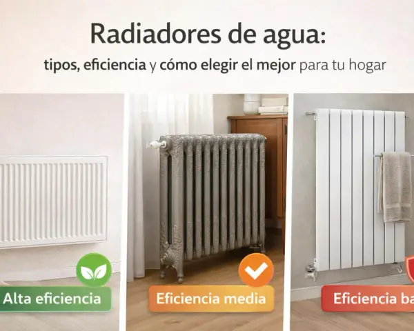 Tres tipos de radiadores de agua: alta, media y baja eficiencia. Elige el mejor para tu hogar.