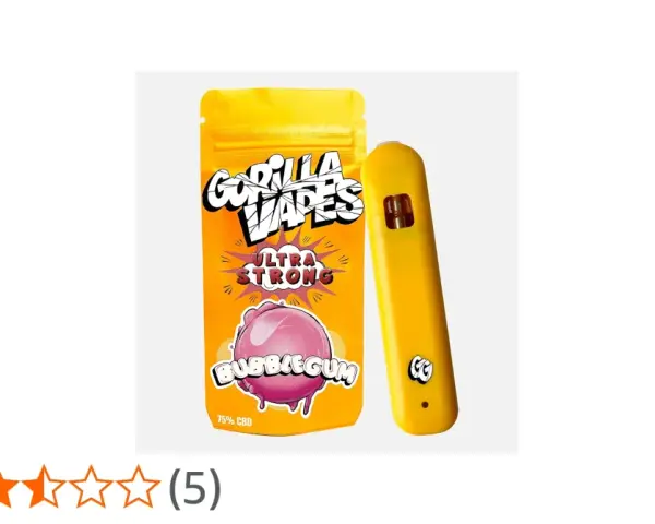 Kit para comprar vaper CBD Gorilla Vapes sabor Bubblegum, ultra fuerte, 75% CBD.