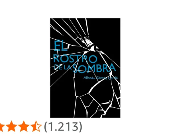 El rostro de la sombra, un libro con una portada impactante de cristal roto y un ojo que mira desde la oscuridad.