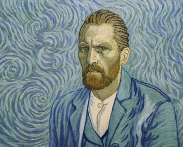 Portrait de Vincent van Gogh, une oeuvre emblématique aux tourbillons bleus capturant l'intensité de l'artiste.