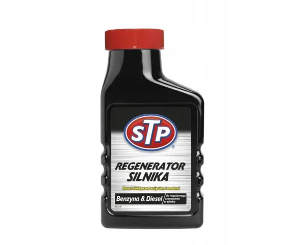 Butelka STP Regenerator Silnika do benzyny i diesla. Chroni silnik przed zużyciem i osadami.