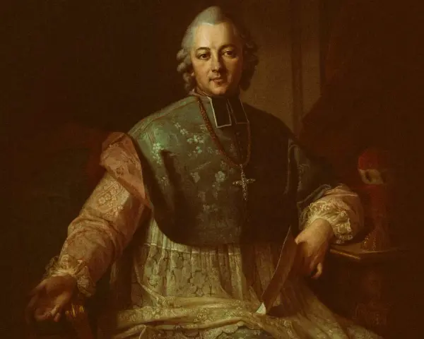 Portret Ignacego Krasickiego, biskupa, który tworzył wspaniałe bajki i wiersze.