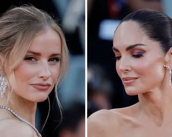 Due donne con acconciature eleganti: una con uno chignon morbido con ciuffo e l'altra con uno chignon basso.