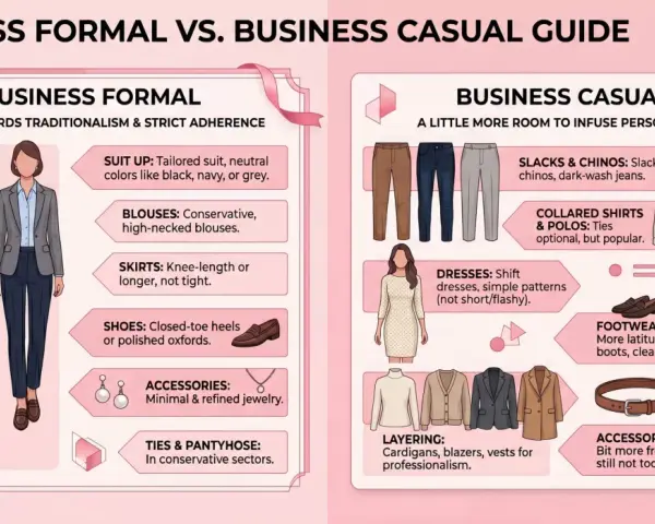 Guida al dress code formale: tailleur, camicette alte, gonne al ginocchio e scarpe chiuse.