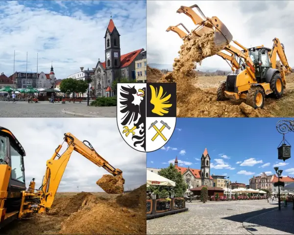 Koparka wykonująca roboty ziemne. Sprawdź nasz roboty ziemne cennik, aby poznać szczegóły.