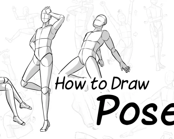 Des croquis de mannequins pour apprendre le pose dessin femme, montrant diverses postures dynamiques.