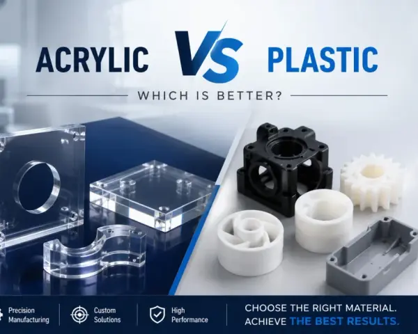 Acrylic vs. plastic: clear, scratch-resistant acrylic pieces contrast with durable, impact-resistant plastic parts.