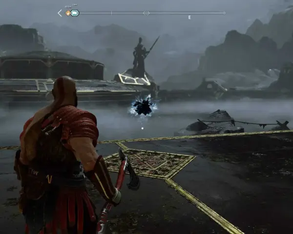 Kratos se prepara para la batalla en Niflheim, un reino sombrío de God of War Ragnarök.