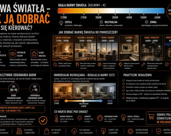 Barwy światła LED: ciepłe, neutralne i zimne. Wybierz idealne barwy światła LED do domu, biura i ogrodu, by stworzyć komfortową atmosferę.