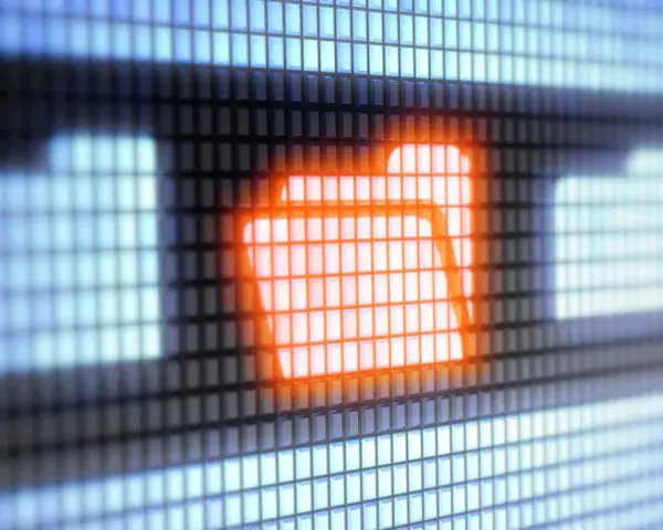 Leuchtendes Ordnersymbol auf einem Bildschirm, das die Arbeit mit java nio files symbolisiert.