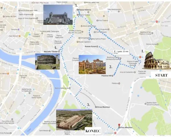 Spacerem po Rzymie: Koloseum, Forum Romanum, Palatyn, Cyrk Maximus i inne rzymskie atrakcje.