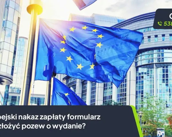 Europejski nakaz zapłaty formularz – jak złożyć pozew o wydanie? Flagi UE przed budynkiem Parlamentu Europejskiego.