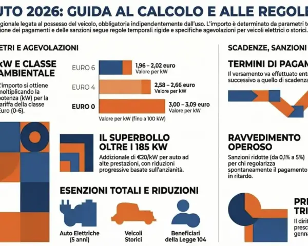 Guida al bollo auto 2026 in Lombardia: calcolo, sanzioni e agevolazioni per auto ibride e non.