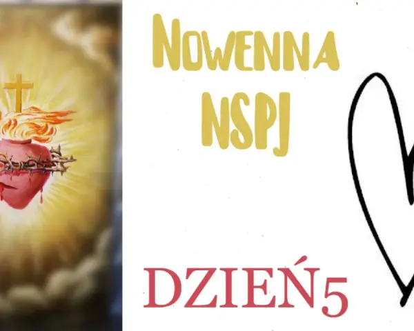 Dzień 5 nowenny do św. Rity. Serce Jezusa otoczone cierniową koroną, płonące miłością.
