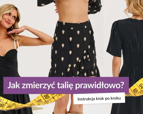 Kobieta mierzy talię centymetrem krawieckim. Instrukcja "Jak zmierzyć talię prawidłowo?" pokazuje, jak uzyskać idealny pas.