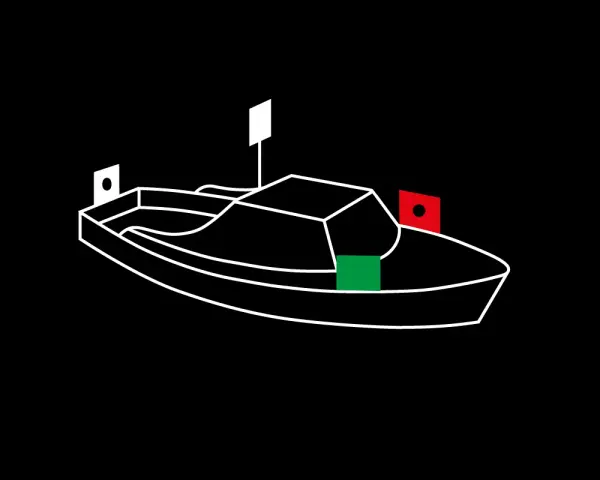 Beleuchtung für Boote unter 7 Meter: Grüne und rote Positionslichter, weiße Heckflagge.