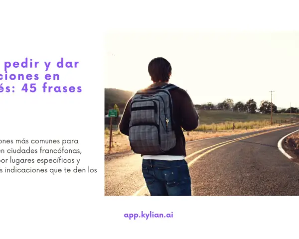 Joven con mochila en una carretera al atardecer, listo para aprender una frase en francés para pedir direcciones.