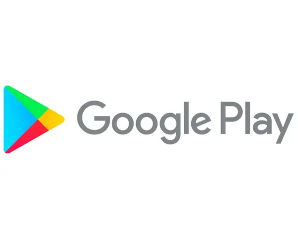 Logo Google Play z kolorowym trójkątem i napisem "Google Play".