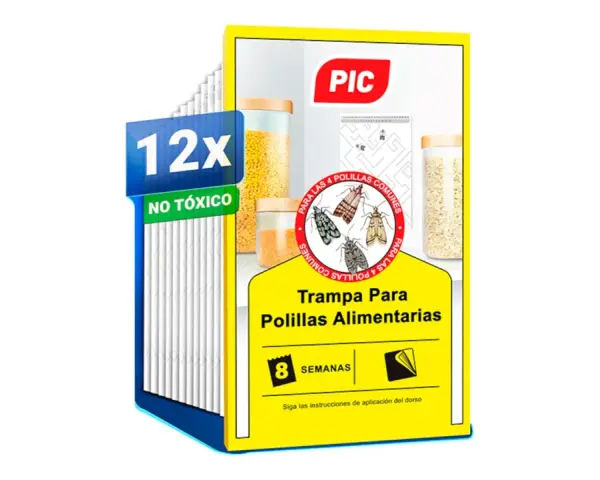Caja de 12 trampas para polillas alimentarias, no tóxicas, para proteger tus alimentos de gorgojos.