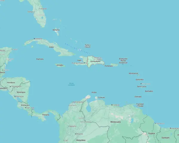 Dominikana leży na Morzu Karaibskim, na wschód od Haiti, w archipelagu Wielkich Antyli.