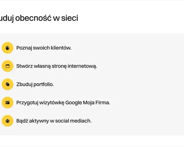 Buduj obecność w sieci: poznaj klientów, stwórz stronę, zbuduj portfolio, wizytówkę Google Moja Firma i bądź aktywny w social mediach. To kluczowe, gdzie publikować zdjęcia.