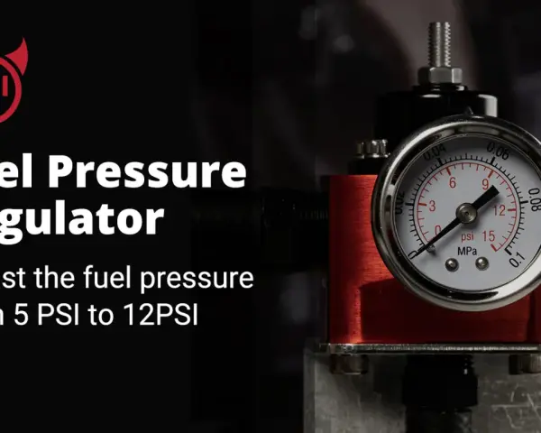 A fuel pressure regulator with a gauge showing 9 PSI. Learn how to check fuel pressure for optimal engine performance.