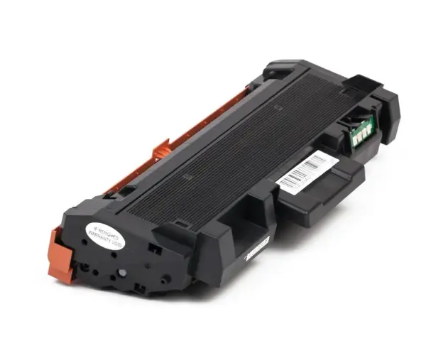 Toner do drukarki Xerox Phaser 3052, czarny, z pomarańczowymi elementami i naklejką gwarancyjną.