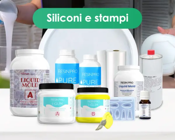 Prodotti per creare stampi in silicone, come la resina liquida e in pasta, per realizzare oggetti unici.