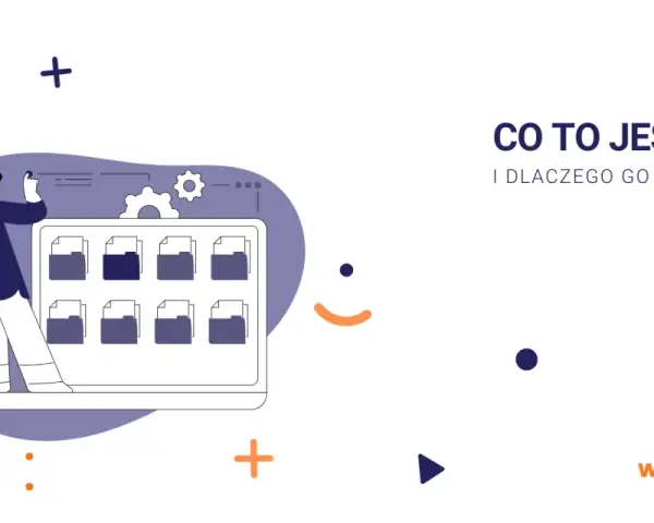 Ilustracja wyjaśnia, co to jest FTP i dlaczego jest potrzebne. Widzimy kobietę zarządzającą plikami na ekranie.