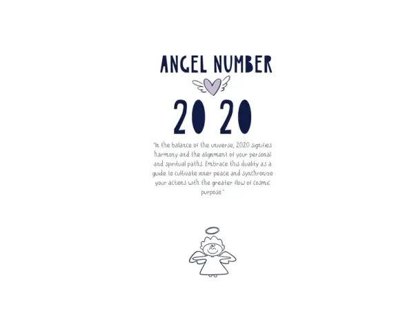 Anioł numer 2020. Znaczenie 2020 to harmonia i równowaga, prowadząca do kosmicznego celu.
