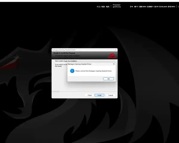 Instalator Redragon Gaming Headset Driver. Aby zaktualizować sterowniki, podłącz urządzenie i kliknij "Install".