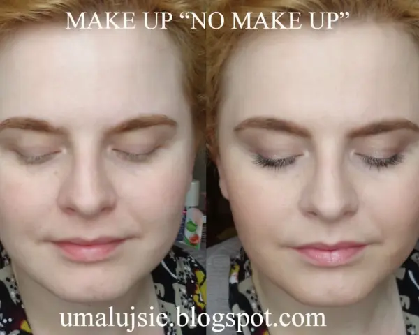 Porównanie twarzy: po lewej naturalny wygląd, po prawej subtelny makijaż "no make up".