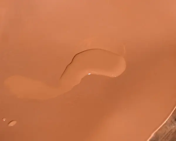 Ein großer, unregelmäßiger Wasserfleck auf einer braunen Oberfläche. Tipps zum wasserflecken entfernen.