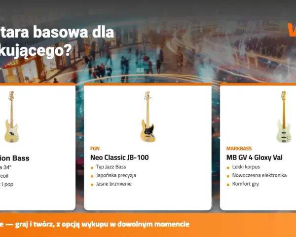 Poradnik: Jaka gitara basowa dla początkującego? Fender Player Precision Bass ma 4 struny.