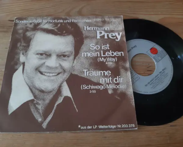 Schallplatte mit Hermann Prey und dem Cover "So ist mein Leben (My Way)".