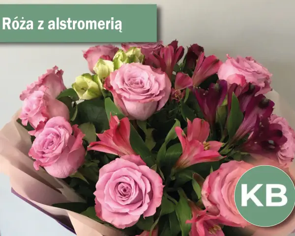 Bukiet różowych róż i alstromerii, jedne z najpopularniejszych kwiatów ciętych, prezentuje się pięknie.