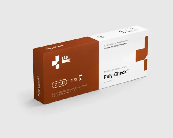 Szybki test Poly-Check do wykrywania krwi utajonej w kale. Profilaktyka raka jelita grubego.