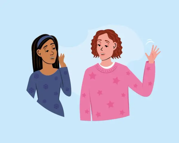 Dos amigas conversan. Una pregunta: ¿a partir de qué hora se dice bonsoir?