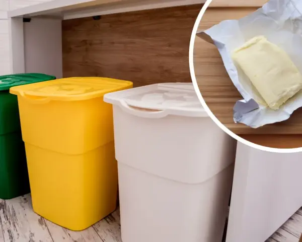 Masło w folii aluminiowej? Sprawdź, gdzie wyrzucić opakowanie po maśle, by zadbać o środowisko. Kolorowe pojemniki czekają!