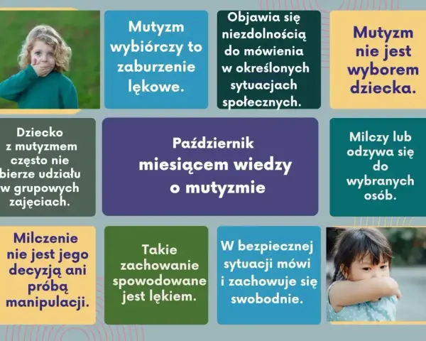 Dziecko z mutyzmem nie mówi w pewnych sytuacjach, co nie jest jego wyborem ani manipulacją. Październik to miesiąc wiedzy o mutyzmie.