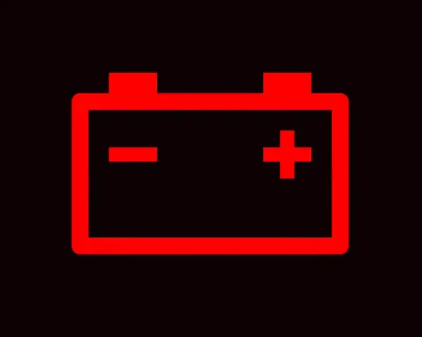 Rotes batterie zeichen auto leuchtet auf. Achtung: Ladesystem prüfen!